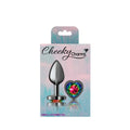Rainbow Heart Gem Gunmetal Metal Plug - Sm