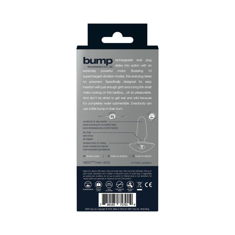 Bump Rechargeable Anal Vibe - Black