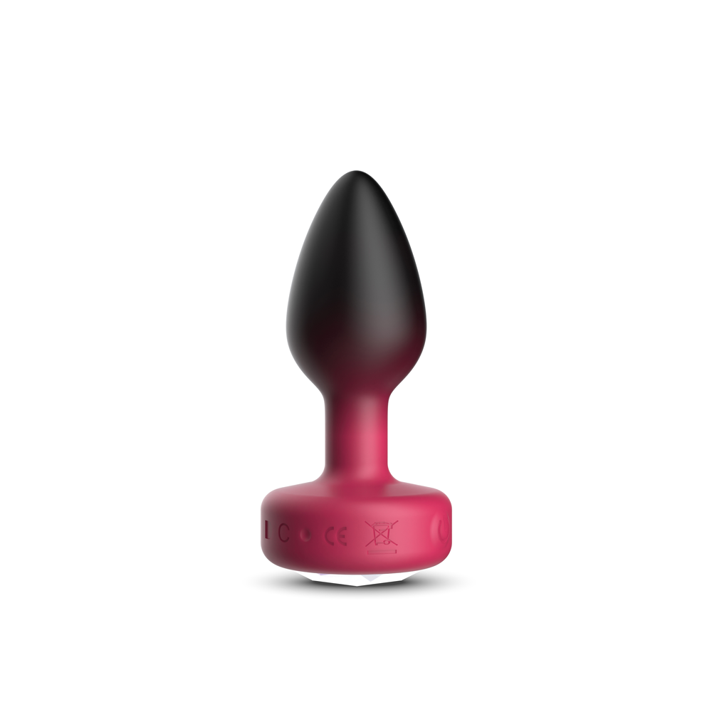 Eluxe Vibrating Clr Gem Rbyombre Plug Md With Remote