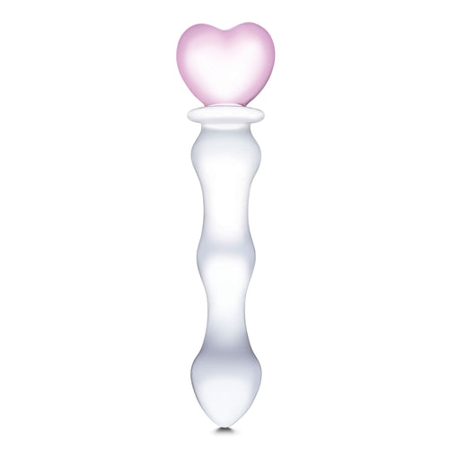 "8 Inch Sweetheart Glass Dildo - Pink/clear GLAS-161"